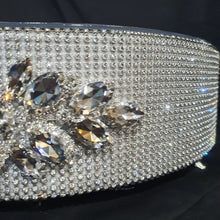 Load image into Gallery viewer, Rhinestone crystals silver cake stand, wedding cake stand, round by Crystal wedding uk