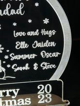 Load image into Gallery viewer, Personalised snow globe Christmas message led lampdecoration any message acrylic ornament gift, Christmas gift by Crystal wedding uk