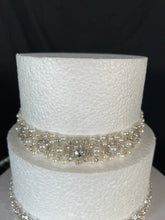 Load image into Gallery viewer, Luxury sparkling pearl rhinestone embellishment chain trimming 1 yard, by Crystal Wedding UK