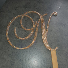 Load image into Gallery viewer, Crystal letter 6" and rose topper A-Z custom- many colours by Crystal wedding uk