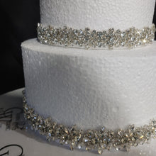 Load image into Gallery viewer, 1 yard sparkling SILVER GOLD or rosegold rhinestone embellishment chain trimming by Crystal Wedding UK