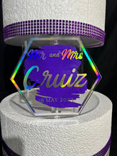 Load image into Gallery viewer, Personalised Cake stand, [ Acrylic cake separator [ Birthday cake stand by Crystal wedding uk