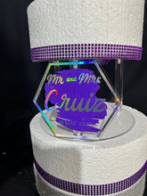 Load image into Gallery viewer, Personalised Cake stand, [ Acrylic cake separator [ Birthday cake stand by Crystal wedding uk