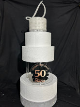 Load image into Gallery viewer, Personalised Cake stand, [ Acrylic cake separator [Wedding. Birthday cake stand by Crystal wedding uk