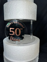 Load image into Gallery viewer, Personalised Cake stand, [ Acrylic cake separator [Wedding. Birthday cake stand by Crystal wedding uk