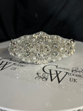 Load image into Gallery viewer, Personalised Luxury Velvet Dog Collar: Silver Rhinestones & Pearls, Wedding Pet Collar