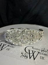 Load image into Gallery viewer, Personalised Luxury Velvet Dog Collar: Silver Rhinestones & Pearls, Wedding Pet Collar