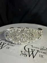 Load image into Gallery viewer, Personalised Luxury Velvet Dog Collar: Silver Rhinestones & Pearls, Wedding Pet Collar