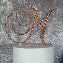 Load image into Gallery viewer, Real Crystal Letter 5" cake topper. Front & back both covered rhinestones,Cake Topper decor, Wedding rhinestone cake topper,any jewel letter