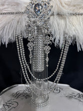 Load image into Gallery viewer, 22&quot; Wedding feather fan, FREE DELIVERY,ostrich fan, wedding hand fan, Great Gatsby any colour -custom made to order by Crystal Wedding UK
