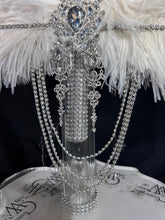 Load image into Gallery viewer, 22" Wedding feather fan,ostrich fan, wedding hand fan, Great Gatsby any colour -custom made to order by Crystal Wedding UK