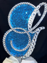 Load image into Gallery viewer, Crystal Letter 6" monogram sequin rhinestone, Cake Topper decor, Swarovski elements & sequin cake topper letters decorations.