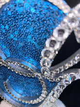 Load image into Gallery viewer, Crystal Letter 6" monogram sequin rhinestone, Cake Topper decor, Swarovski elements & sequin cake topper letters decorations.