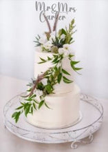 Load image into Gallery viewer, Wedding Cake topper, Personalized cake topper, Rustic cake topper, Custom Mr Mrs cake topper, Wedding Cake topper by Crystal wedding uk