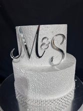Load image into Gallery viewer, Wedding Cake fropper, Personalized cake topper, Rustic cake topper, Custom monogram cake topper, Wedding Cake topper by Crystal wedding uk