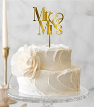Load image into Gallery viewer, Wedding Cake topper, Personalized cake topper, Rustic cake topper, Custom Mr Mrs cake topper, Wedding Cake topper by Crystal wedding uk