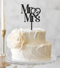 Load image into Gallery viewer, Wedding Cake topper, Personalized cake topper, Rustic cake topper, Custom Mr Mrs cake topper, Wedding Cake topper by Crystal wedding uk
