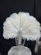 Load image into Gallery viewer, 22" Wedding feather fan,ostrich fan, wedding hand fan, Great Gatsby any colour -custom made to order by Crystal Wedding UK