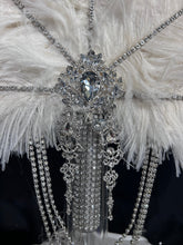 Load image into Gallery viewer, 22" Wedding feather fan,ostrich fan, wedding hand fan, Great Gatsby any colour -custom made to order by Crystal Wedding UK