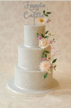 Load image into Gallery viewer, Wedding Cake topper, Personalized cake topper, Rustic cake topper,Custom couples name cake topper, Wedding Cake topper by Crystal wedding uk