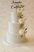 Load image into Gallery viewer, Wedding Cake topper, Personalized cake topper, Rustic cake topper,Custom couples name cake topper, Wedding Cake topper by Crystal wedding uk