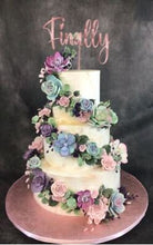 Load image into Gallery viewer, Wedding Cake topper, Finally cake topper, Rustic cake topper, Custom couples cake topper, Wedding Cake topper by Crystal wedding uk