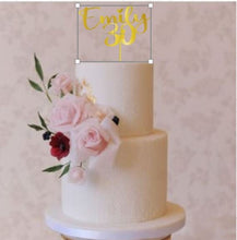 Load image into Gallery viewer, Birthday Cake topper, Name & Age cake topper, Rustic cake topper, Custom cake topper, Event Cake topper by Crystal wedding uk