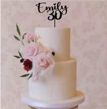 Load image into Gallery viewer, Birthday Cake topper, Name & Age cake topper, Rustic cake topper, Custom cake topper, Event Cake topper by Crystal wedding uk