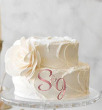 Load image into Gallery viewer, Wedding Cake fropper, Personalized cake topper, Rustic cake topper, Custom monogram cake topper, Wedding Cake topper by Crystal wedding uk