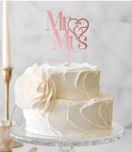 Load image into Gallery viewer, Wedding Cake topper, Personalized cake topper, Rustic cake topper, Custom Mr Mrs cake topper, Wedding Cake topper by Crystal wedding uk