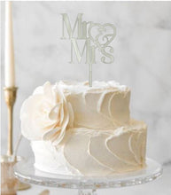 Load image into Gallery viewer, Wedding Cake topper, Personalized cake topper, Rustic cake topper, Custom Mr Mrs cake topper, Wedding Cake topper by Crystal wedding uk