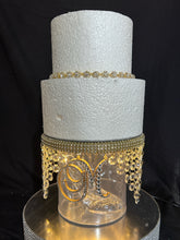 Load image into Gallery viewer, Monogram Glass slipper cake separator, shoe wedding cake separator 8" cake divider by Crystal wedding uk