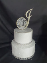 Load image into Gallery viewer, Pearl Lace Initial Cake Topper: 6" Monogram Wedding Decor