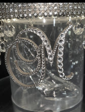 Load image into Gallery viewer, Monogram Glass slipper cake separator, shoe wedding cake separator 8" cake divider by Crystal wedding uk