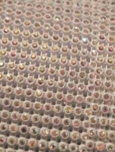 Load image into Gallery viewer, AB Aurora Borealis Rhinestone ribbon, Diamond Mesh, Diamante Bling, Crystal trim 1 METER cake trim. by Crystal wedding uk