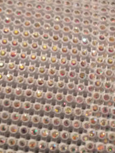 Load image into Gallery viewer, AB Aurora Borealis Rhinestone ribbon, Diamond Mesh, Diamante Bling, Crystal trim 1 METER cake trim. by Crystal wedding uk