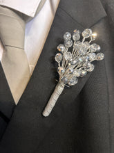 Load image into Gallery viewer, Luxury Silver Crystal Bridal Keepsake Bouquet – Handmade Beaded Wedding Bouquet -