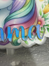 Load image into Gallery viewer, Unicorn Cake topper - Personalised - Unicorn rainbow design, Cake decoration by Crystal Wedding UK