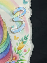 Load image into Gallery viewer, Unicorn Cake topper - Personalised - Unicorn rainbow design, Cake decoration by Crystal Wedding UK