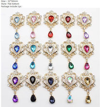 Load image into Gallery viewer, 3pc Rhinestone Cake Brooch Gold Plated Wedding cake Decoration (Set of 3)