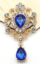 Load image into Gallery viewer, 3pc Rhinestone Cake Brooch Gold Plated Wedding cake Decoration (Set of 3)