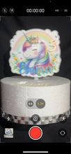 Load image into Gallery viewer, Unicorn Cake topper - Personalised - Unicorn rainbow design, Cake decoration by Crystal Wedding UK