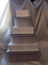 Load image into Gallery viewer, Faux crystal tiered stacked cake stands cake dividers + LED lights by Crystal wedding uk
