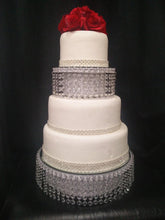 Load image into Gallery viewer, Faux Crystal Diamante cake separator 6" 8" 10" 12" & light feature by Crystal wedding uk