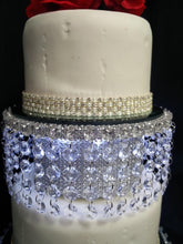 Load image into Gallery viewer, Faux Crystal Diamante cake separator 6" 8" 10" 12" & light feature by Crystal wedding uk