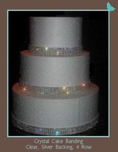Load image into Gallery viewer, Clear crystal ribbon banding cake ribbon 1 yard REAL GEM STONES ss18 diamante with Superior sparkle by Crystal wedding uk