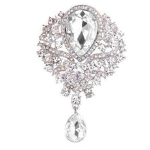 Load image into Gallery viewer, Feather Fan bouquet, custom brooch bridal fan. Great Gatsby wedding style 1920's by Crystal wedding uk