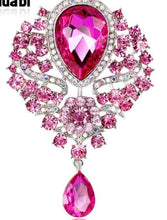 Load image into Gallery viewer, Feather Fan bouquet, custom brooch bridal fan. Great Gatsby wedding style 1920's by Crystal wedding uk