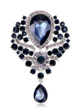 Load image into Gallery viewer, Feather Fan bouquet, custom brooch bridal fan. Great Gatsby wedding style 1920's by Crystal wedding uk