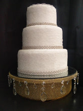 Load image into Gallery viewer, Faux crystal Wedding cake stand Teardrop design+ LED lights - round or square all sizes by Crystal wedding uk